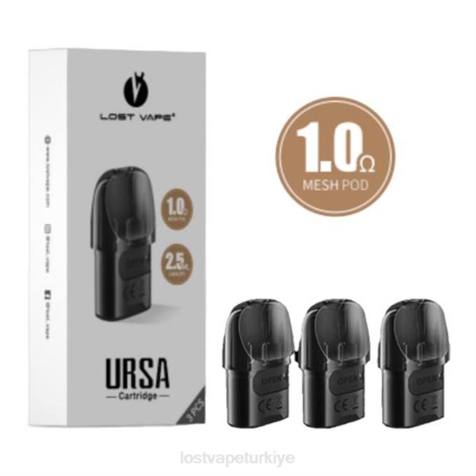 Lost Vape Amazon - Lost Vape URSA yedek bölmeler | 2,5 ml (3'lü paket) siyah 1.ohm RV2V124