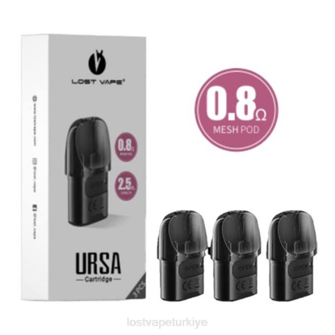 Lost Vape Ankara - Lost Vape URSA yedek bölmeler | 2,5 ml (3'lü paket) siyah 0.8ohm RV2V123