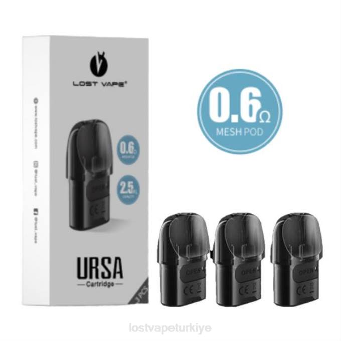 Lost Vape Price Türkiye - Lost Vape URSA yedek bölmeler | 2,5 ml (3'lü paket) siyah 0.6ohm RV2V6