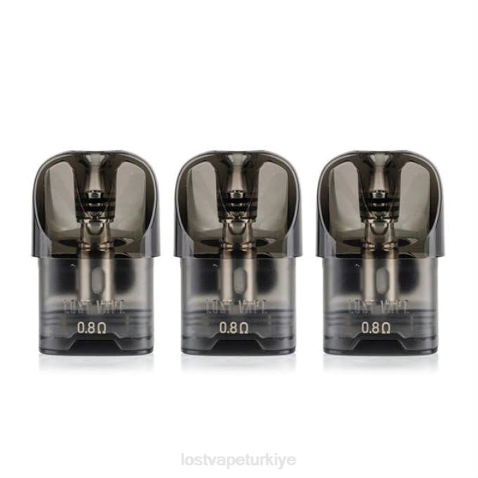 Lost Vape Review Türkiye - Lost Vape URSA yedek bölmeler | 2,5 ml (3'lü paket) yeşil 0.8ohm RV2V125