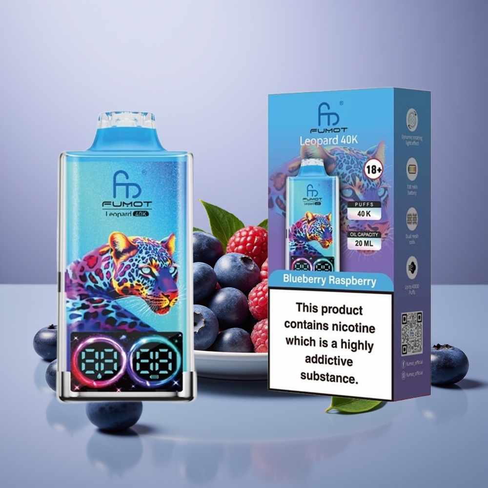 Fumot Leopard 40K Mavi Böğürtlen Ahududu Dual Mesh