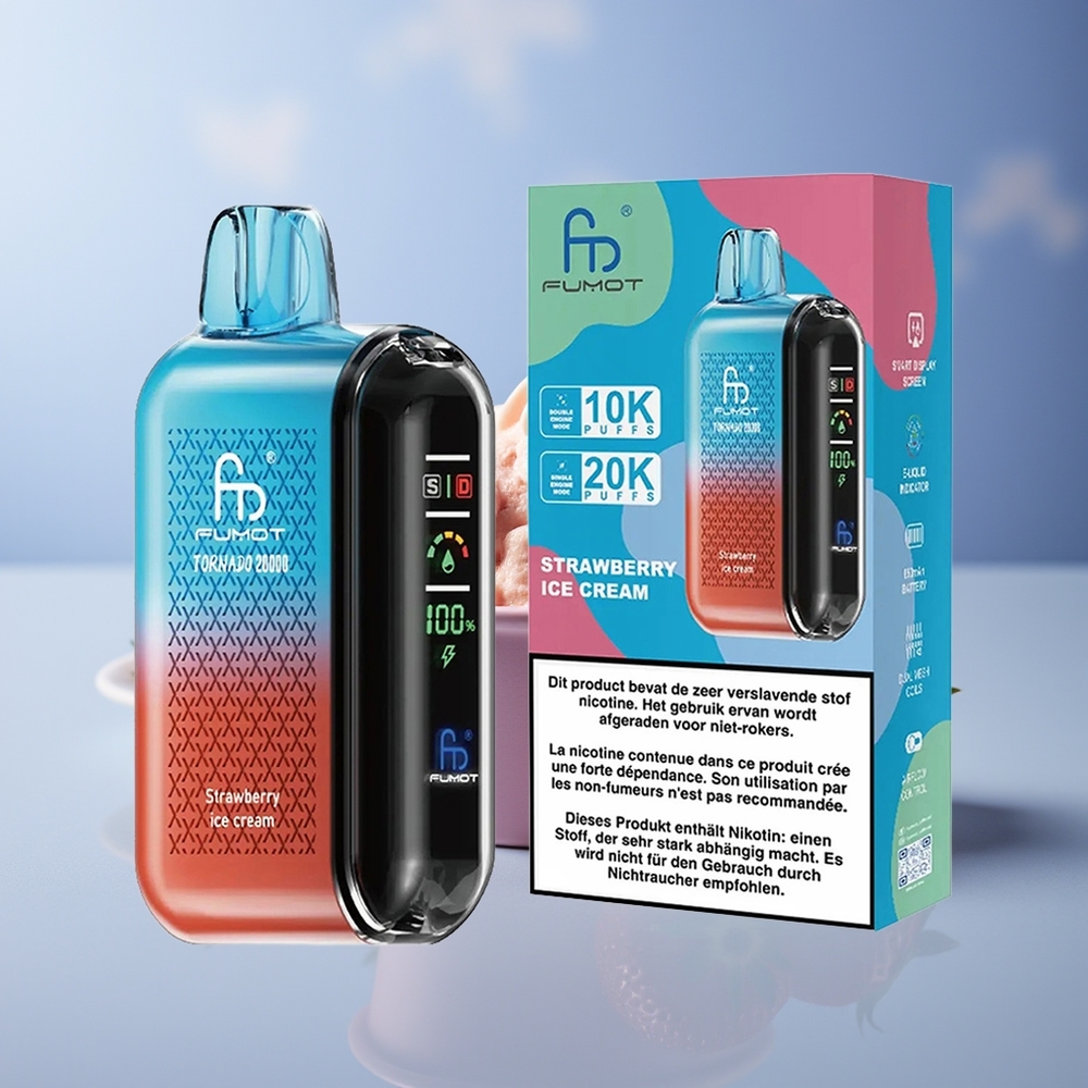 Fumot Tornado 20000 Çilekli Dondurma Akıllı Ekran