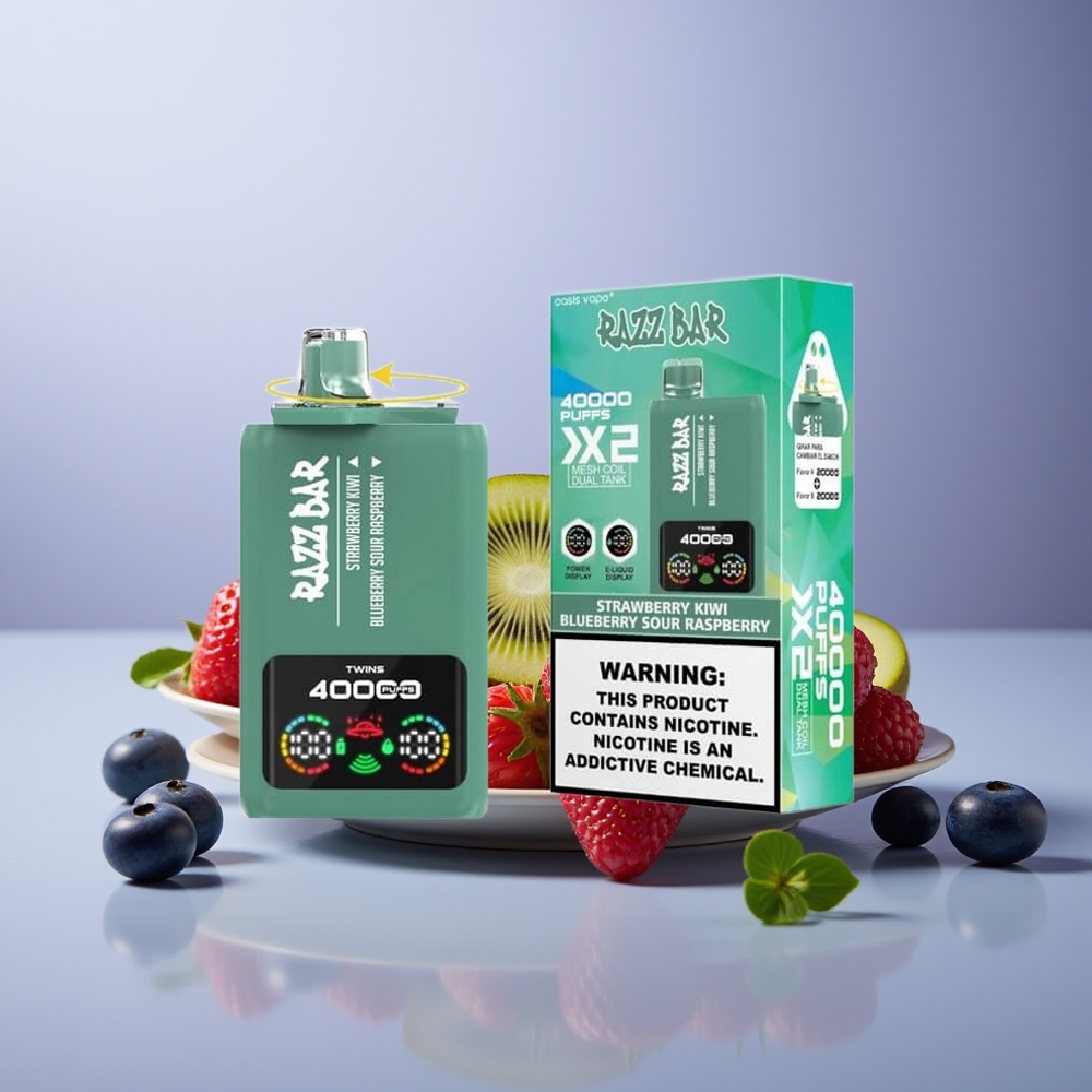 Razz Bar 40000 Çilek Kivi - Yaban Mersini Ekşi Ahududu Tip-C Port