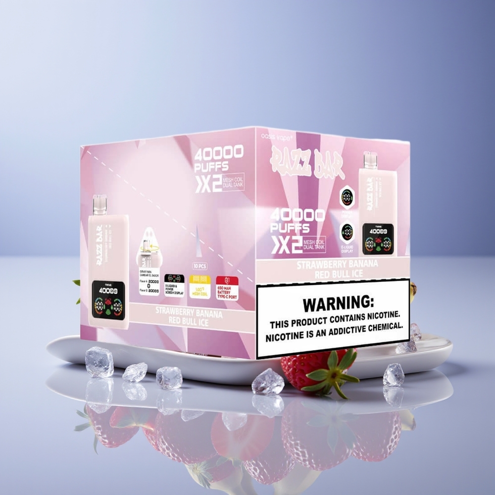 Razz Bar 40000 Çilek Muz - Red Bull Buz Tip Ekranlı