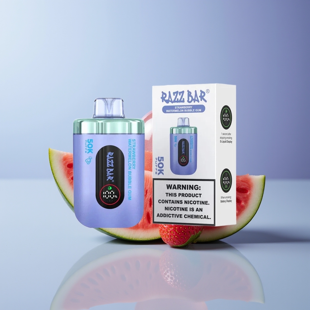 Razz Bar 50K Çilek Karpuzlu Kabarcık Sakızı Tip-C Şarjlı