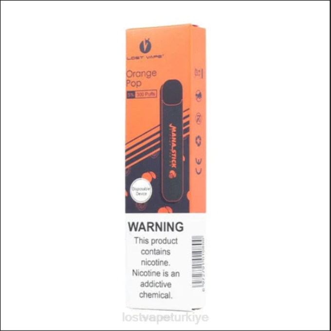 Lost Vape Ankara - Lost Vape Mana tek kullanımlık çubuk | 300 nefes | 1.2ml turuncu pop %5 RV2V523