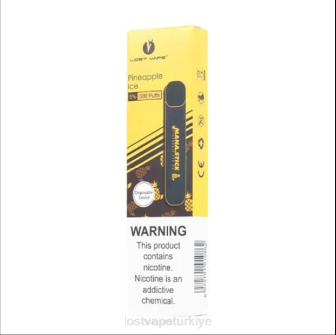 Lost Vape Price Türkiye - Lost Vape Mana tek kullanımlık çubuk | 300 nefes | 1.2ml ananaslı buz %5 RV2V526