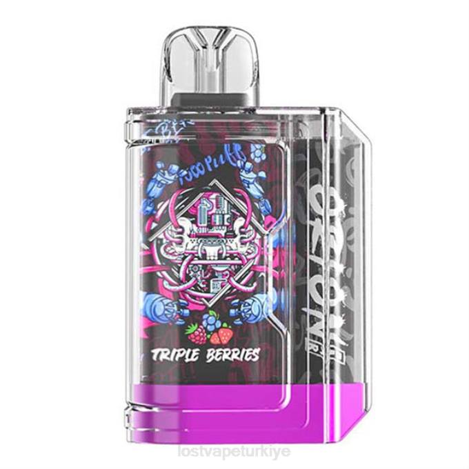 Lost Vape Review Türkiye - Lost Vape Orion tek kullanımlık bar | 7500 puf | 18 ml | 50mg üçlü meyveler RV2V65